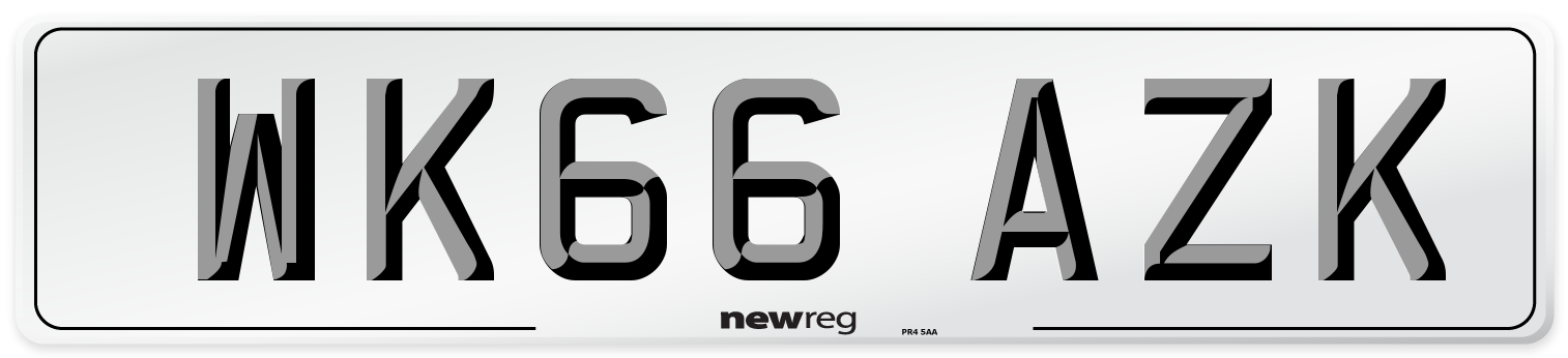 WK66 AZK Number Plate from New Reg